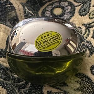 DKNY Be Delicious Green Glass and Chrome Decorative Accent